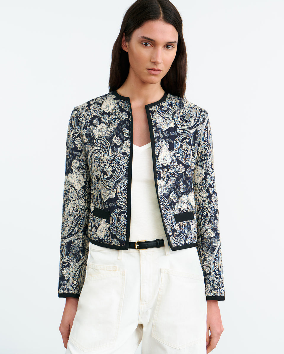 BONO JACKET IN MIXED PAISLEY PRINT