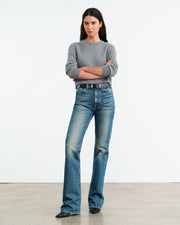 POPPY CASHMERE SWEATER IN MEDIUM GREY MELANGE