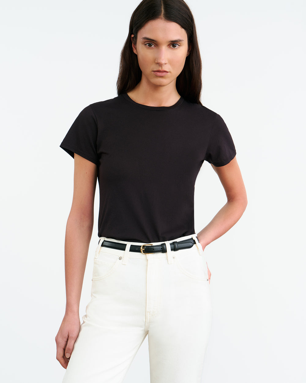 LANA TEE IN JET BLACK