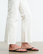 NL X TKEES LEATHER FLIP FLOP IN BLACK