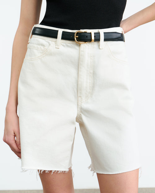 RUSSEL DENIM SHORT IN CREAM