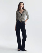 IVEY STRIPE SWEATER IN BLACK/IVORY STRIPE