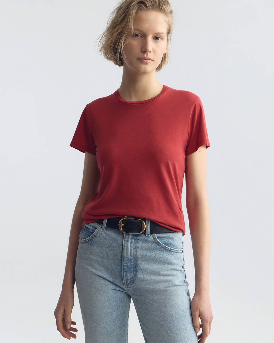 LANA TEE IN WASHED RED