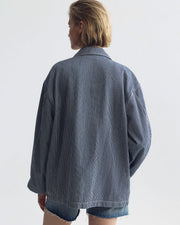 FRANKLIN STRIPED JACKET IN INDIGO STRIPE RINSE