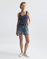 WRENLEY STRIPE SWEATER TANK IN ATLANTIC BLUE/IVORY STRIPE