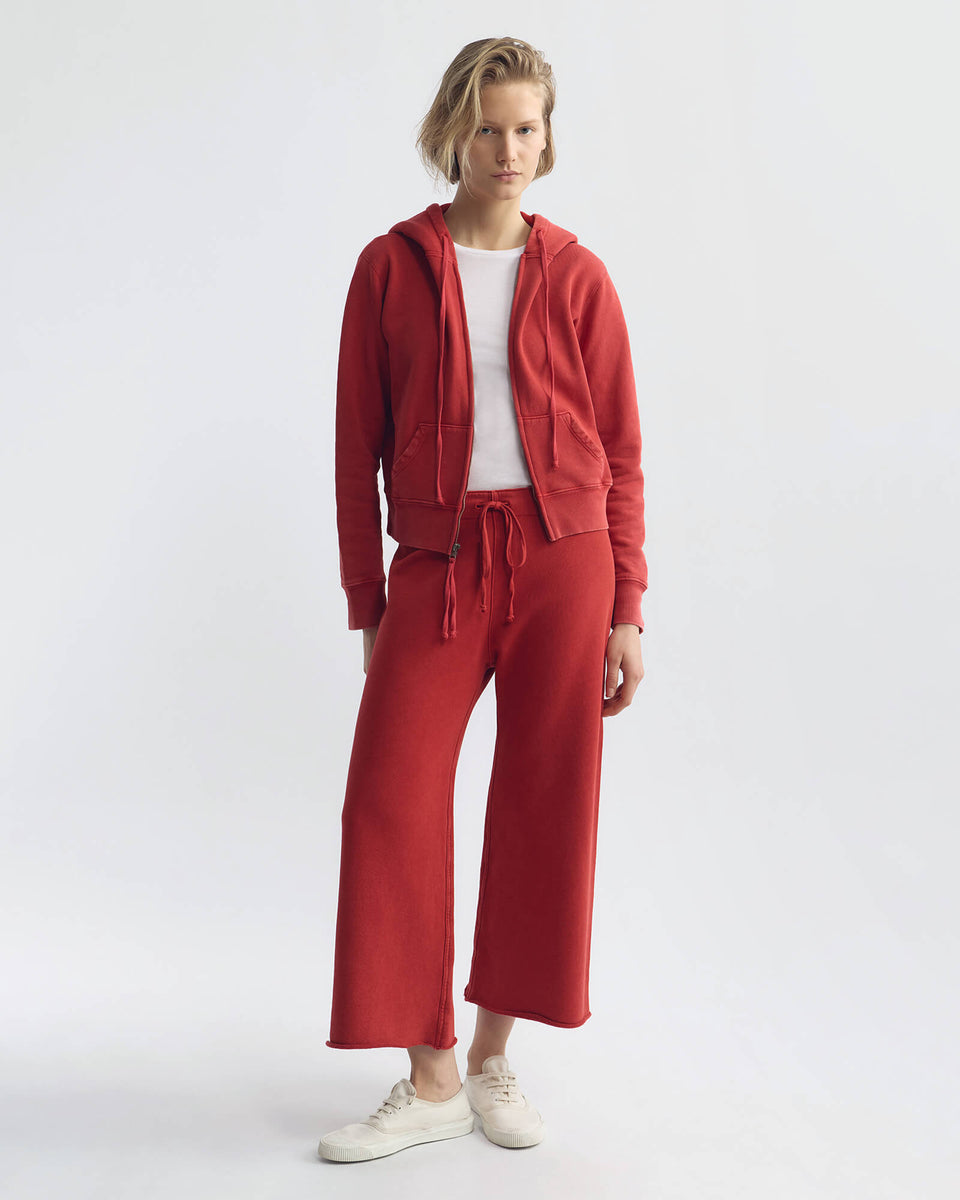 CALLIE ZIP UP NL PRINT HOODIE IN WASHED RED/BLACK PRINT