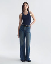 LOTTIE SILK KNIT TANK IN DARK INDIGO