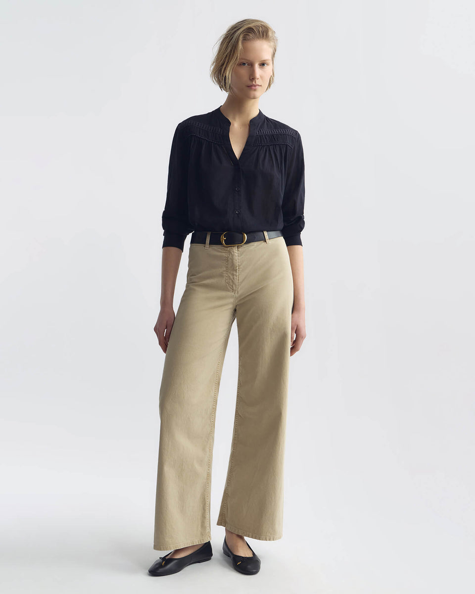 MEGAN COTTON PANT IN VINTAGE WASHED - SOLSTICE