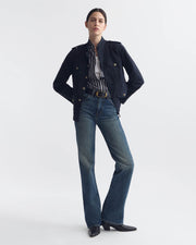 LYDIA SHIRT IN CHARCOAL STRIPE