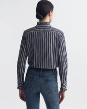 LYDIA SHIRT IN CHARCOAL STRIPE