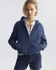 CLYDE HOODED WINDBREAKER IN FADED SAPPHIRE