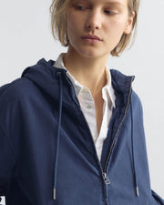 CLYDE HOODED WINDBREAKER IN FADED SAPPHIRE