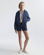 CLYDE HOODED WINDBREAKER IN FADED SAPPHIRE