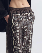 MORGAN PANT IN BROWN/ IVORY BANDANA PRINT