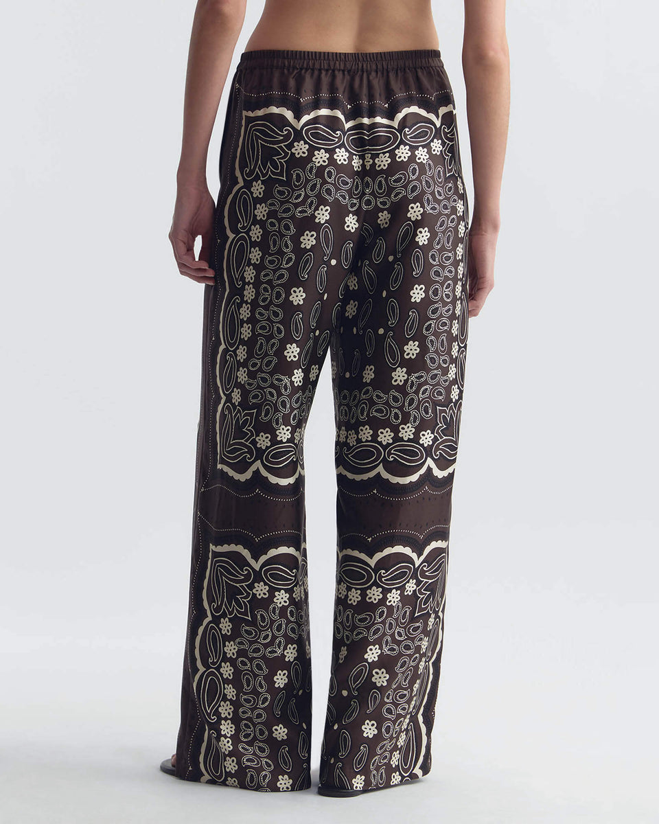 MORGAN PANT IN BROWN/ IVORY BANDANA PRINT
