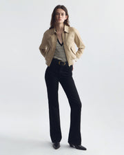 IVEY STRIPE SWEATER IN BLACK/IVORY STRIPE