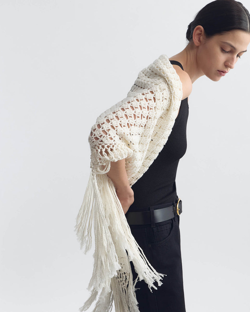ROBIN CROCHET SHAWL IN IVORY