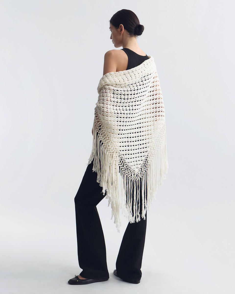 ROBIN CROCHET SHAWL IN IVORY