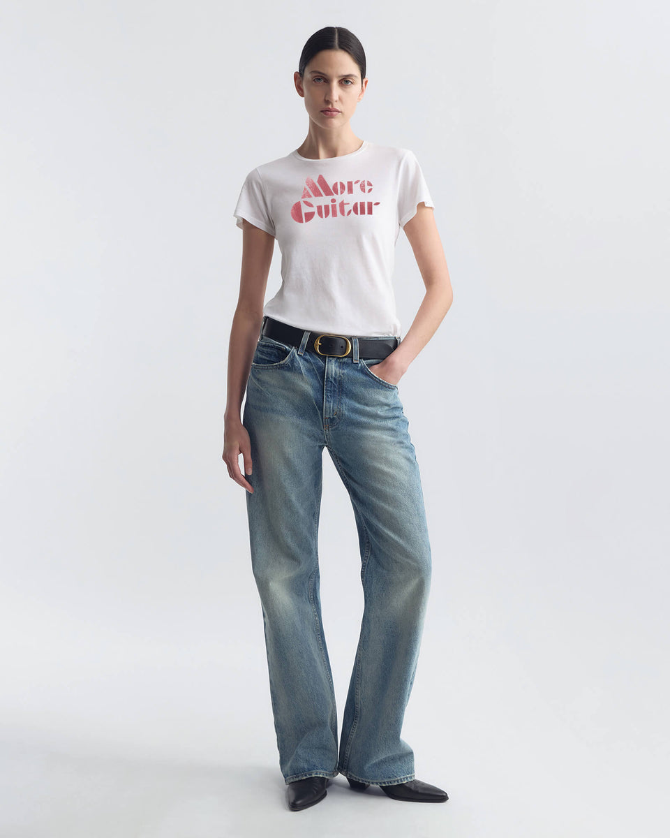 LANA TEE - MORE GUITAR IN WHITE/RED PRINT