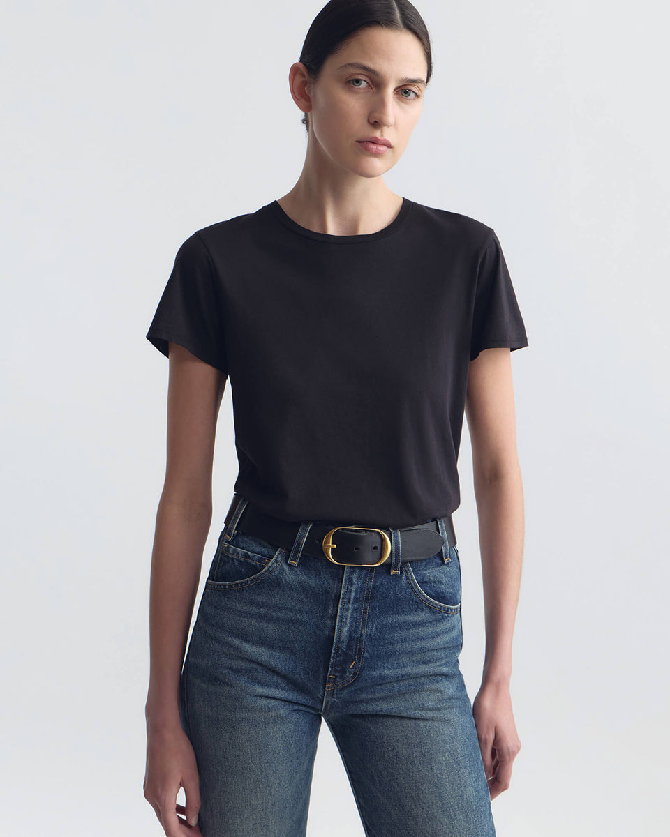 LANA TEE IN JET BLACK