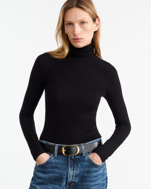 LYNETTE CASHMERE TURTLENECK IN BLACK