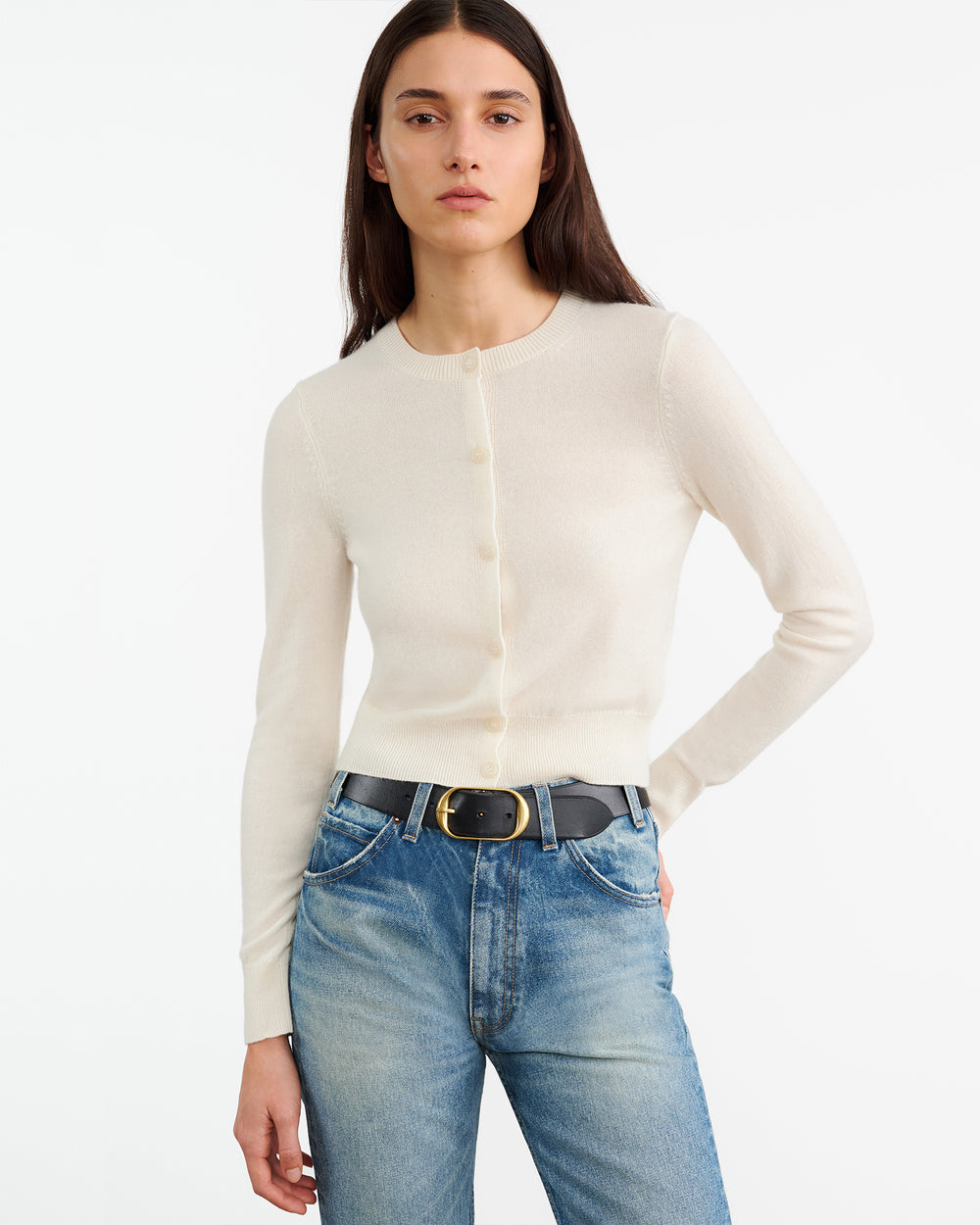 MARCH CASHMERE CARDIGAN IN IVORY