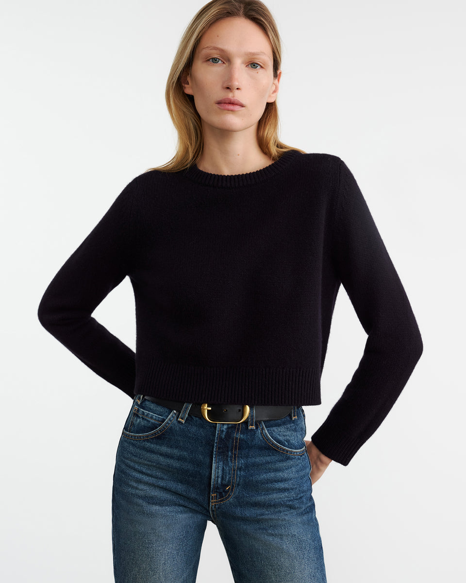 POPPY CASHMERE SWEATER IN DARK NAVY