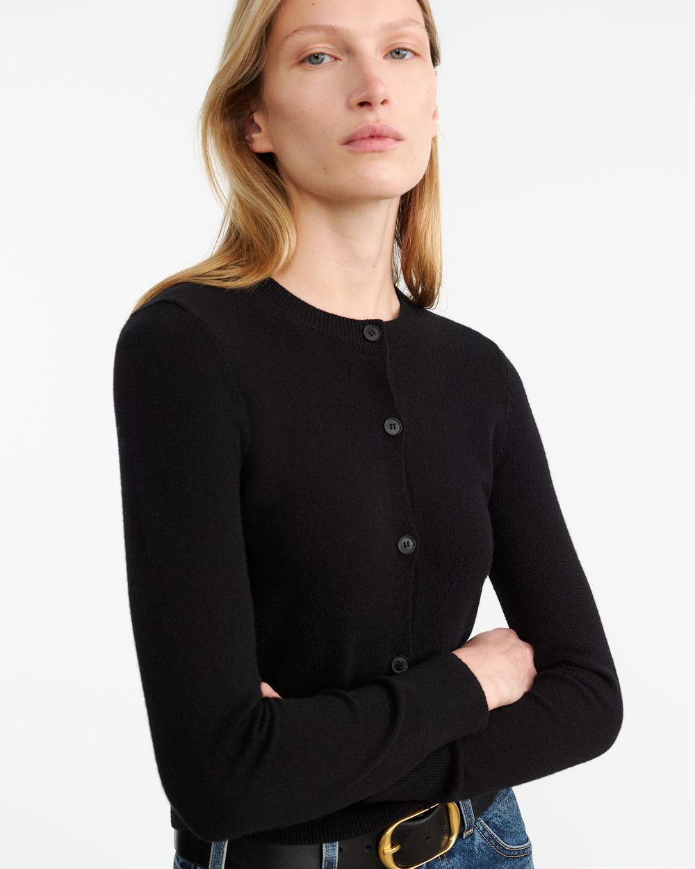 MARCH CASHMERE CARDIGAN IN BLACK