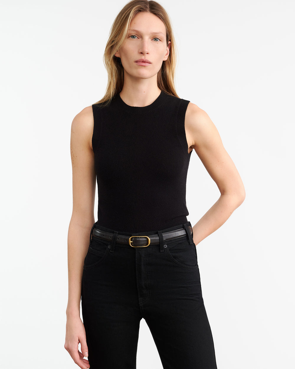 MAY CASHMERE TANK IN BLACK