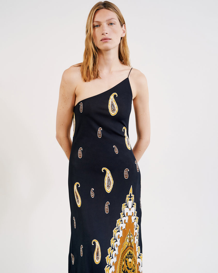 LARGE BLACK/ MUSTARD PAISLEY