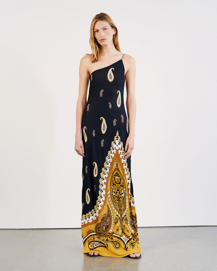 LARGE BLACK/ MUSTARD PAISLEY