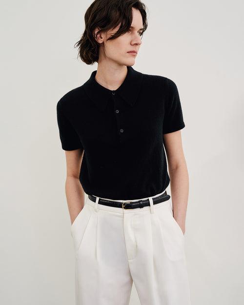 MILOS CASHMERE POLO IN BLACK