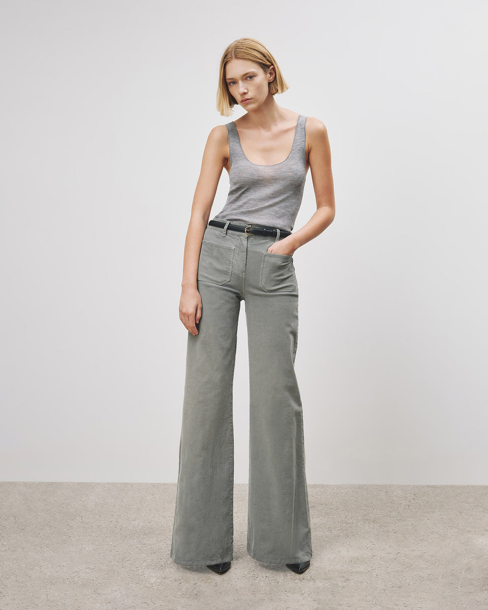 FLORENCE CORDUROY PANT IN GREY