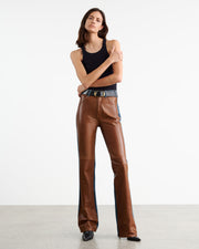 JOAN LEATHER COMBO JEAN IN SIMON WASH W/ COGNAC