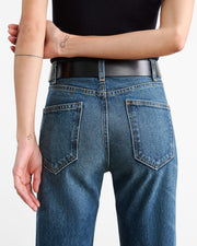 JOAN LEATHER COMBO JEAN IN SIMON WASH W/ COGNAC