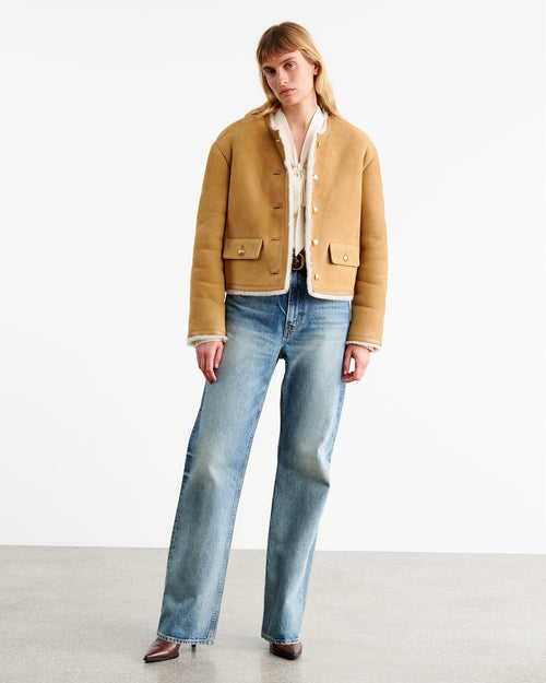 ZANIE SHEARLING JACKET IN TAN/NATURAL