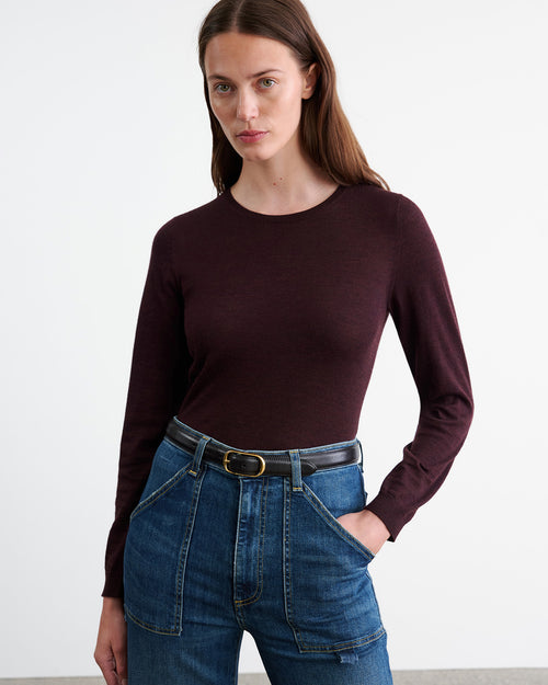 ORIANA SWEATER IN BURGUNDY