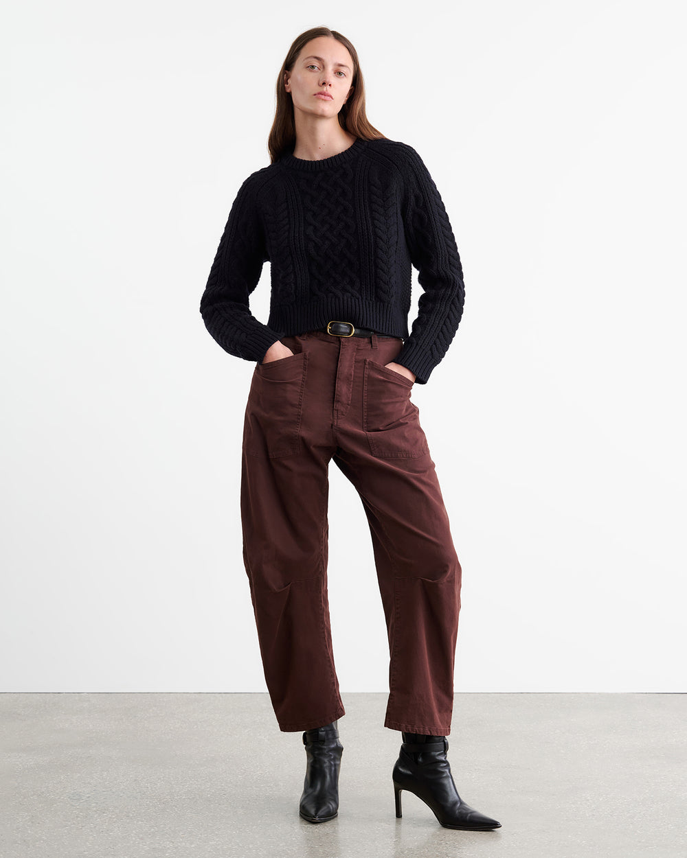 SHON PANT IN OXBLOOD