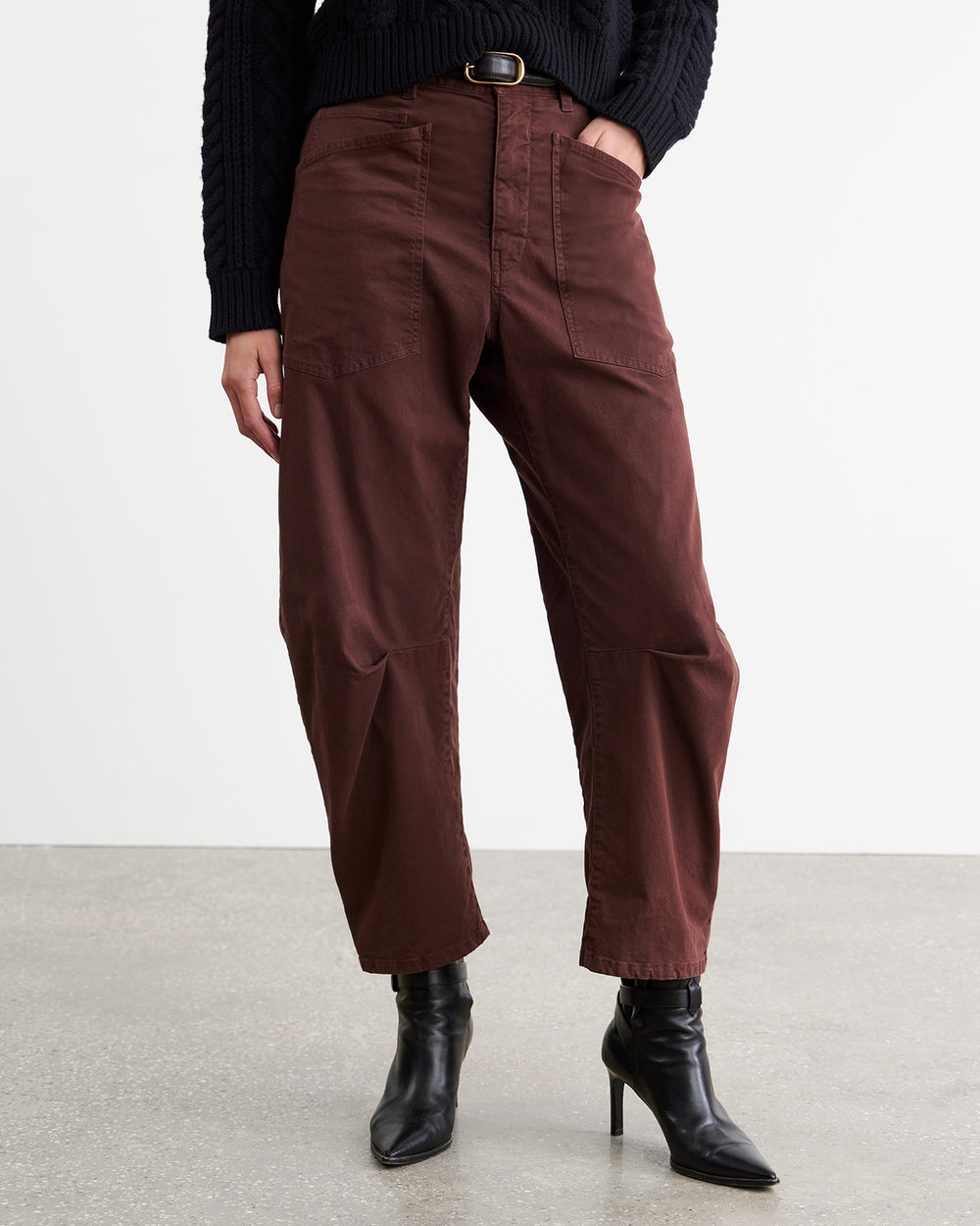 SHON PANT IN OXBLOOD