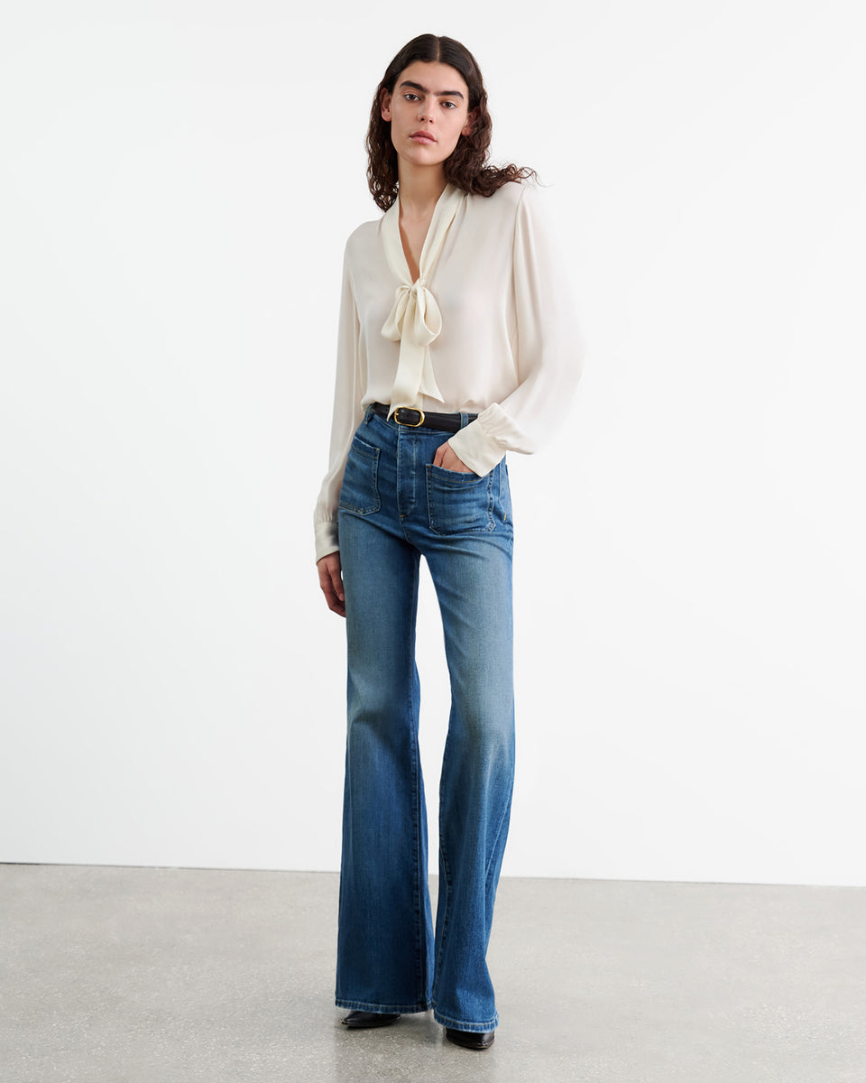 CARINA SILK BLOUSE IN IVORY