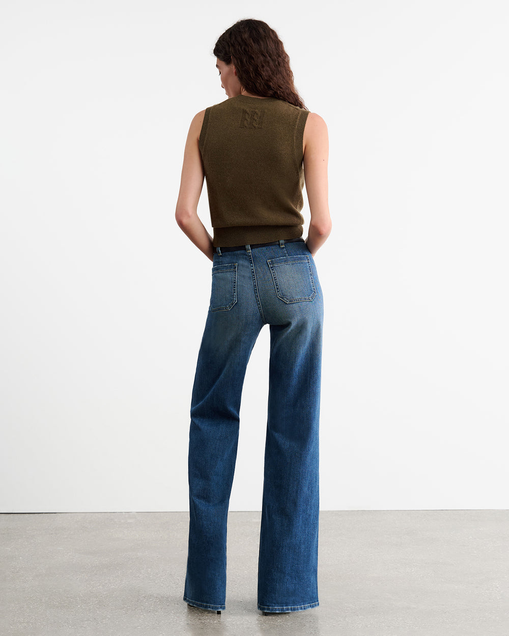 MAY CASHMERE TANK IN DARK MOSS