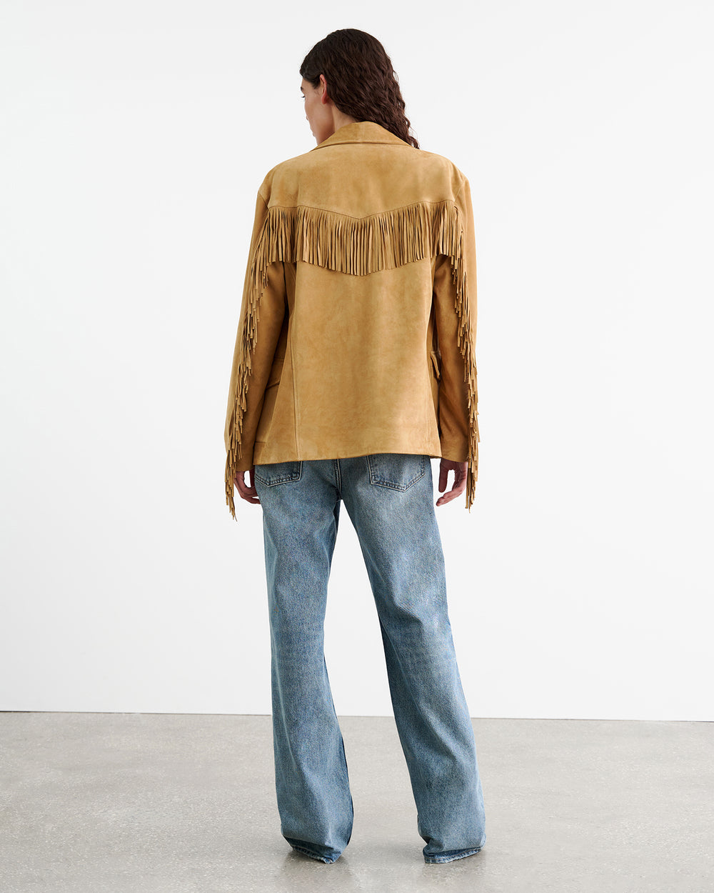 MAELLE SUEDE JACKET IN KHAKI