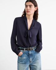 CARINA SILK BLOUSE IN MIDNIGHT