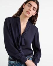 CARINA SILK BLOUSE IN MIDNIGHT