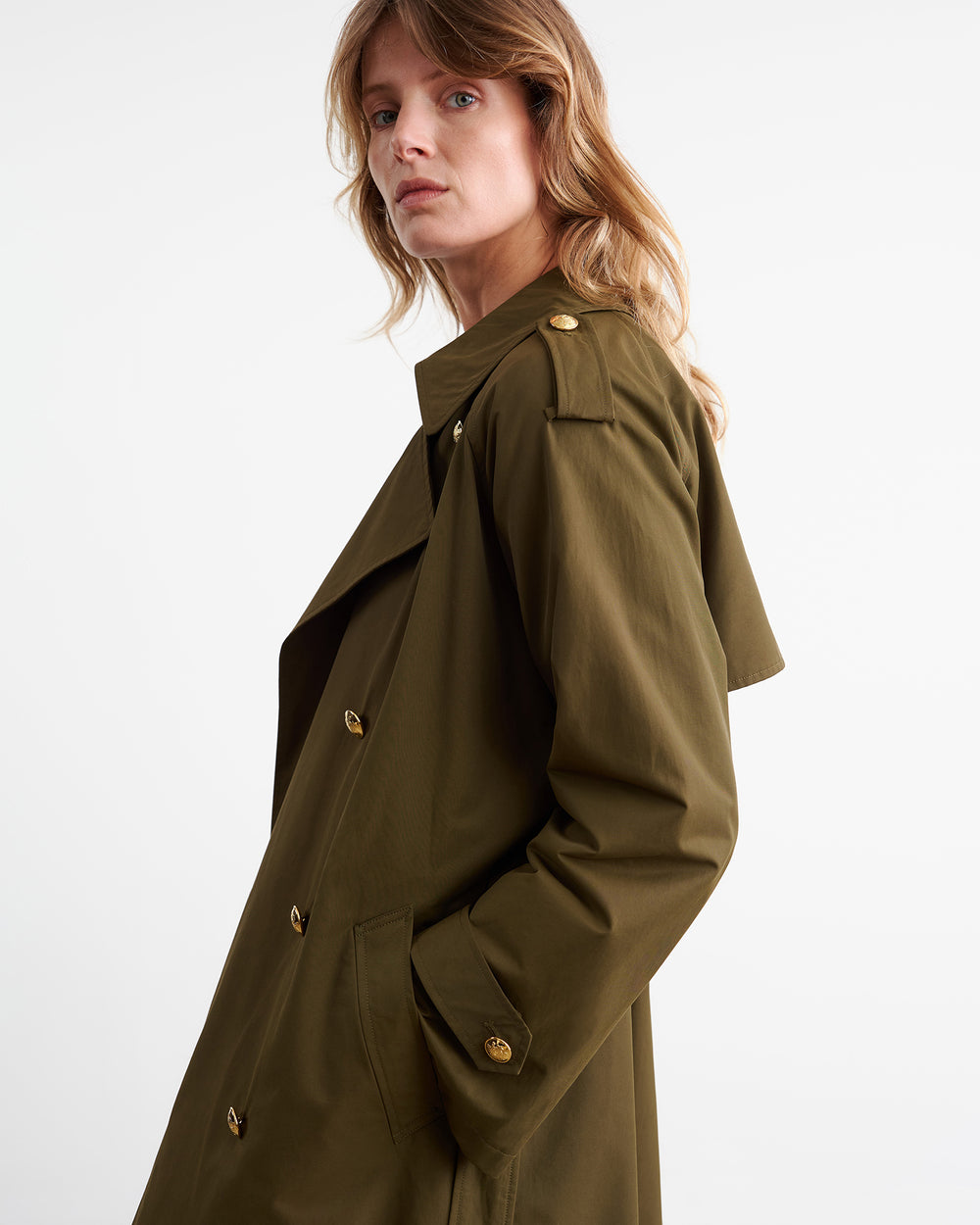 TOUSSAINT TRENCH COAT IN OLIVE GREEN