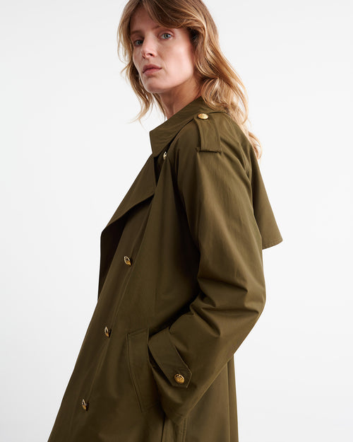 TOUSSAINT TRENCH COAT IN OLIVE GREEN