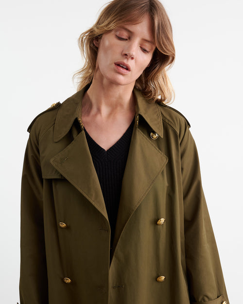TOUSSAINT TRENCH COAT IN OLIVE GREEN