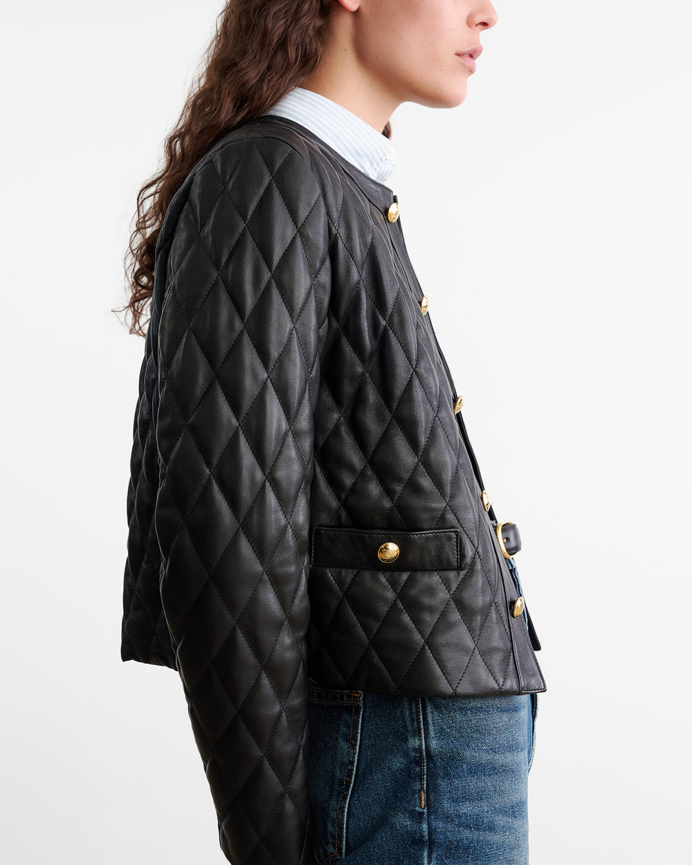 AMY LEATHER JACKET IN BLACK