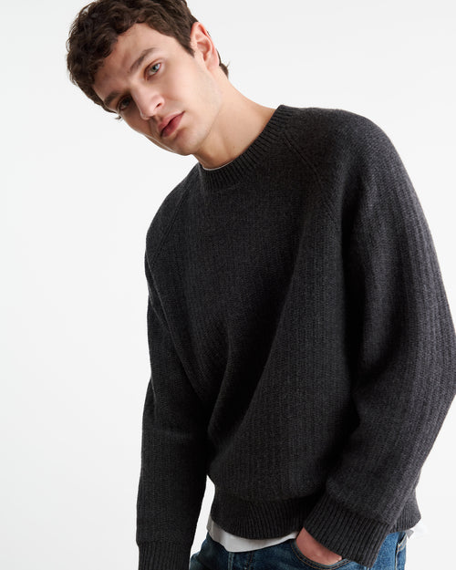 KADIR SWEATER IN CHARCOAL MELANGE