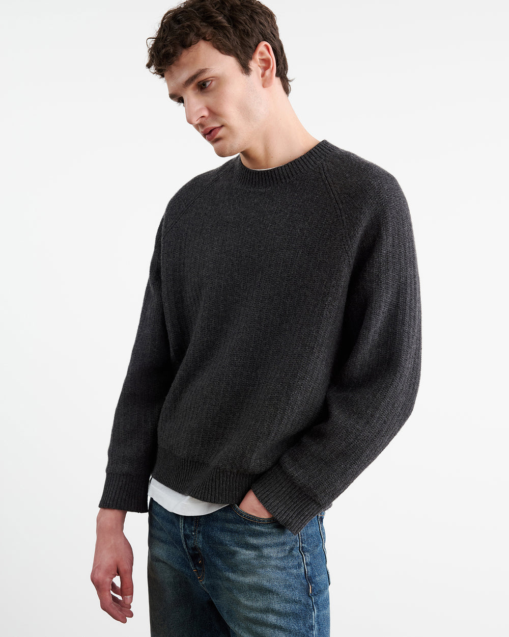 KADIR SWEATER IN CHARCOAL MELANGE
